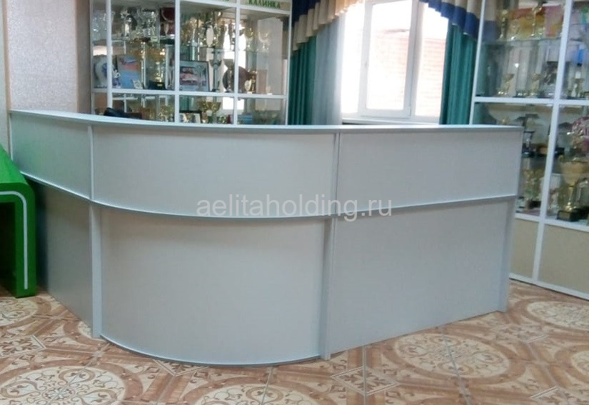 Стойка ресепшн Эдем 2400х2400х1170 Пепел