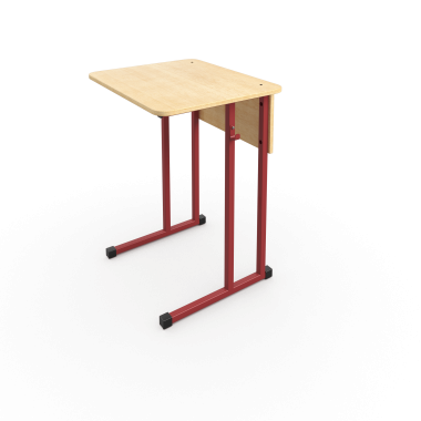 Стол ученический АЭЛИТА Стандарт одноместный 600*500, с радиусом, красный металлокаркас &mdash; Аэлита