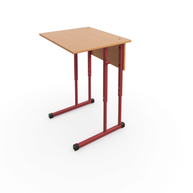 Стол ученический АЭЛИТА Стандарт одноместный регулируемый, красный металлокаркас &mdash; Аэлита
