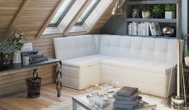 Скамья угловая со спальным местом «Домино» кашемир крем &mdash; Аэлита