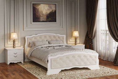 Кровать Карина - 10, Белый Античный двуспальная  &mdash; Аэлита